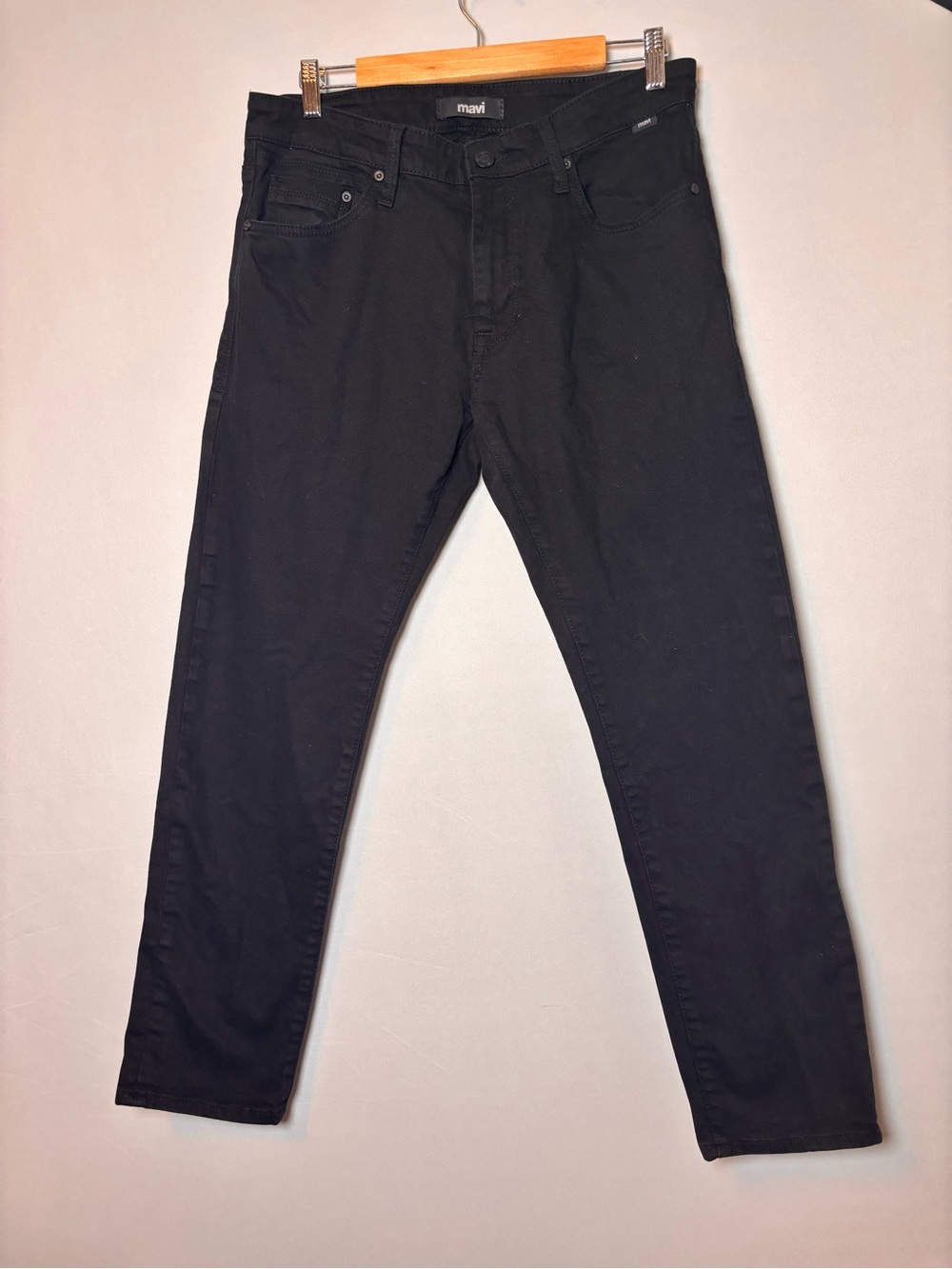 Mavi Jeans Mens 32x30 Black Straight Leg Slim Fit Dark Wash Stretch Denim Jake